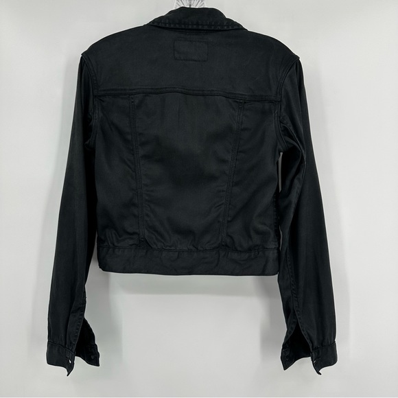 AllSaints Loa Soft Trucker Jacket Lightweight Black Size 4 - Picture 5 of 8